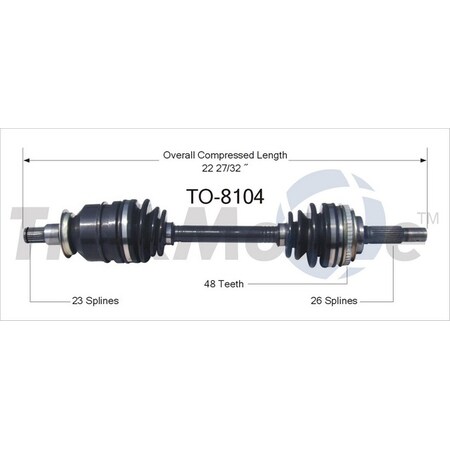 Surtrack Axle Cv Axle Shaft, To-8104 TO-8104